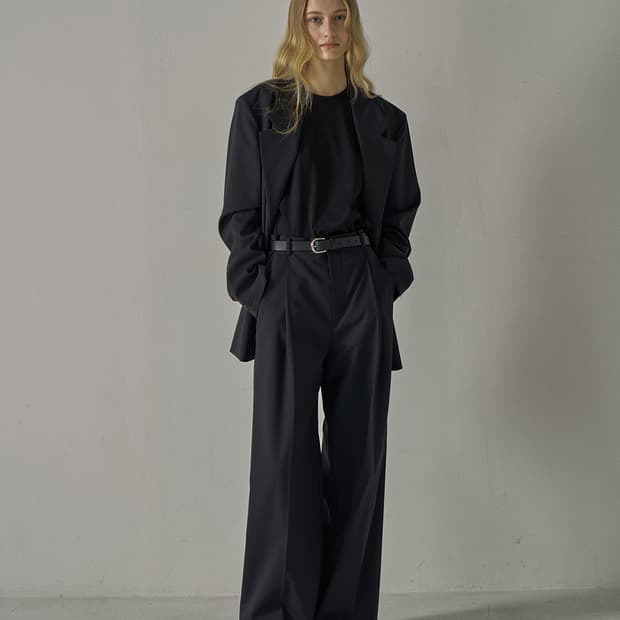 파사드패턴 오버핏 썸머 울재킷 블랙컬러