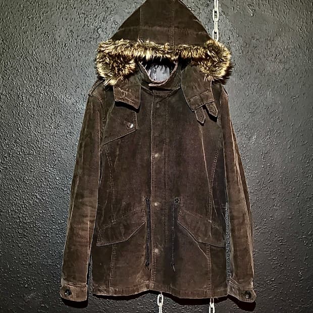 Comme Ça Ism – Corduroy Fur Hooded Jacke