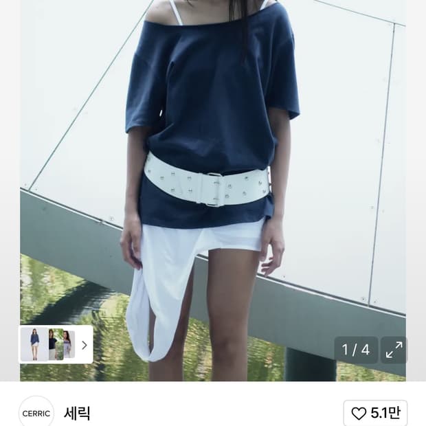 세릭 ONE SHOULDER LOOSE TOP / NAVY