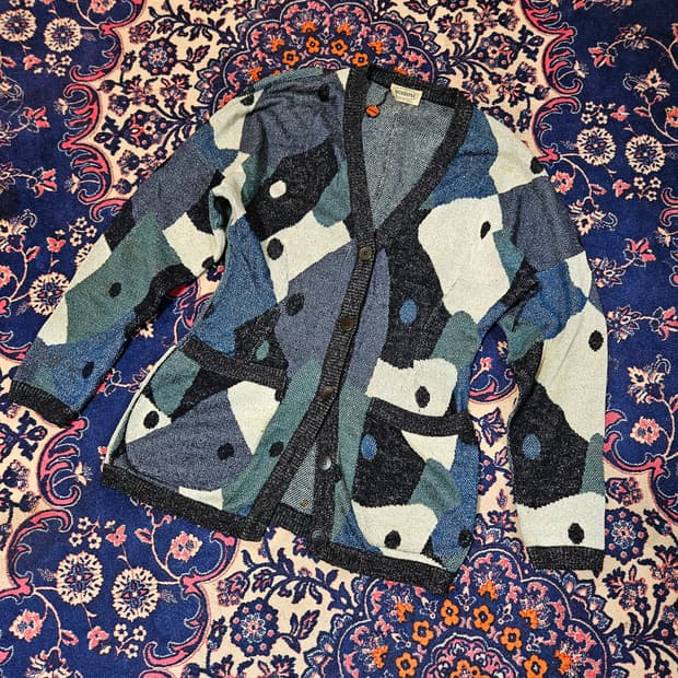 미쏘니(MISSONI) 멀티컬러 라인 하프 가디건 Free