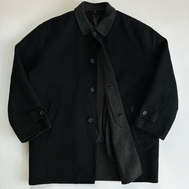 Ysl 입생로랑 90‘s 블랙 ysl 울코트