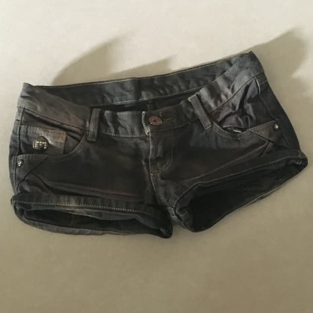 데님 청 반바지 바지 숏팬츠 갸루 오네 펑크 라떼 히메 러블리 펑크