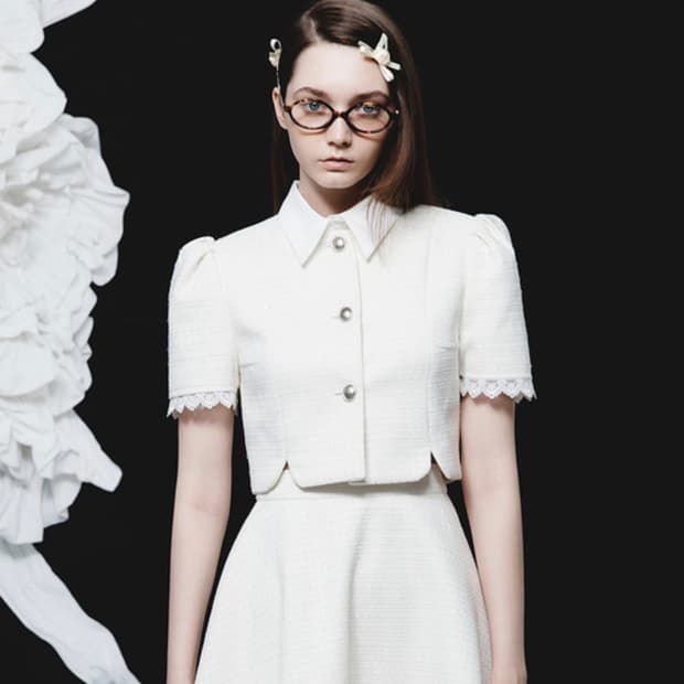 더티스 반팔 트위드 자켓