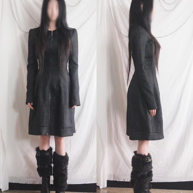 yigal azrouël 파이톤 롱 코트 드레스