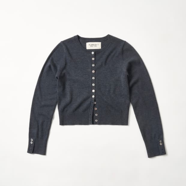 플리즈프로젝트 버튼 가디건 그레이