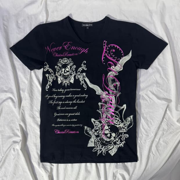 빈티지 스컬 레터링 티셔츠 y2k 펑크 punk
