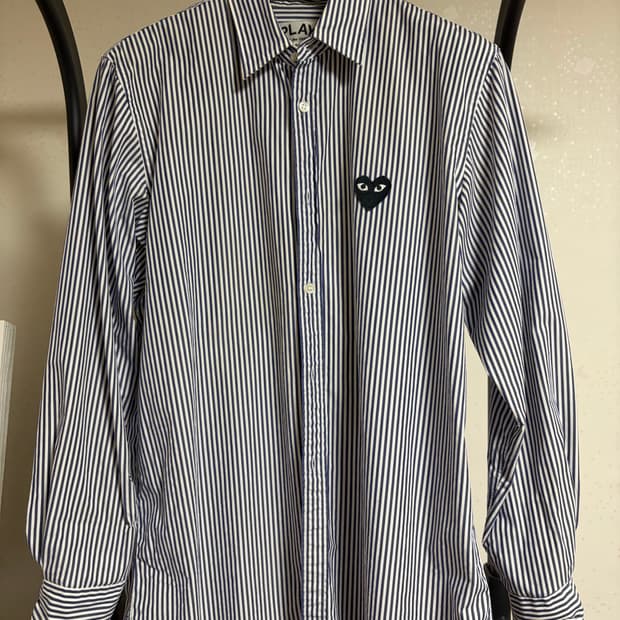 꼼데가르송 스트라이프 셔츠 블루 m