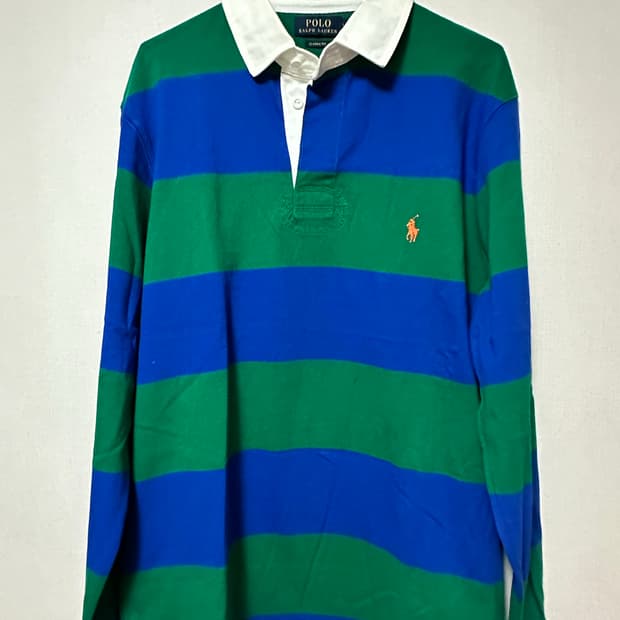 폴로 랄프로렌 럭비카라티 L 그린/블루(새상품급!!)
