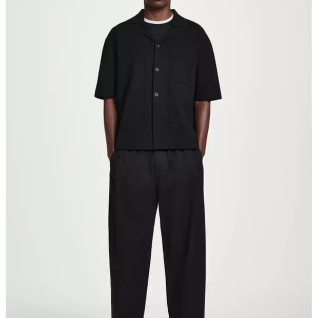 엘라스틱 와이드 레그 트라우저 - 릴렉스드