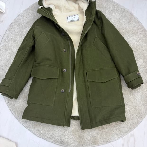 AMI 아미 시어링 후드 야상 코트 S /아미 코트