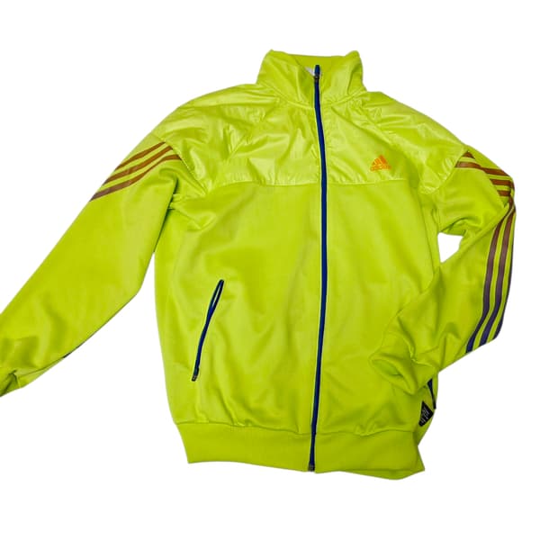 [아디다스] 눈부신 형광 라임 프라다원단 빈티지 윈터 져지 xl