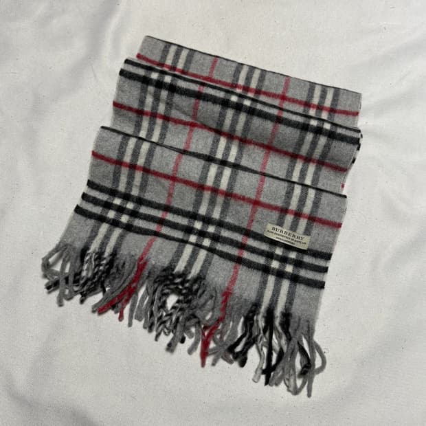 OS 버버리 노바체크 그레이 캐시미어 머플러