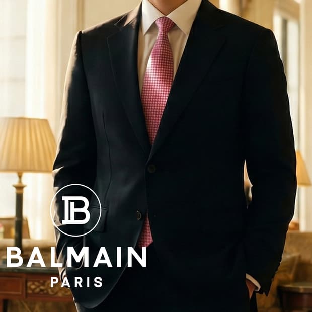 피에르 발망 실크 핑크 체크 패턴 넥타이 9.1cm A+등급 A18927