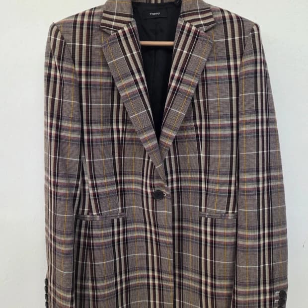 띠어리 여성 체크 자켓