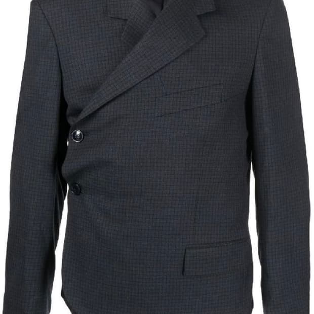 마틴로즈 네이비 체크 랩 블레이저