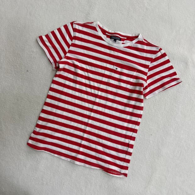 164 타미힐피거 스트라이프 반팔 티셔츠 0323T