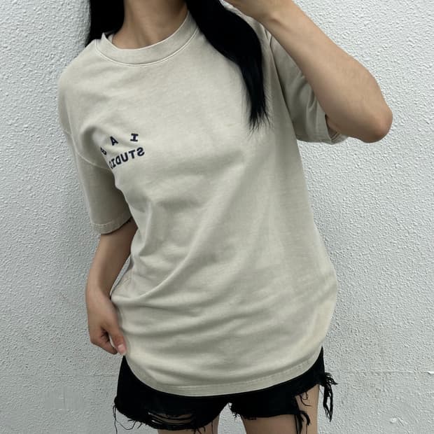 아이앱스튜디오 빈티지그레이 워싱반팔 M