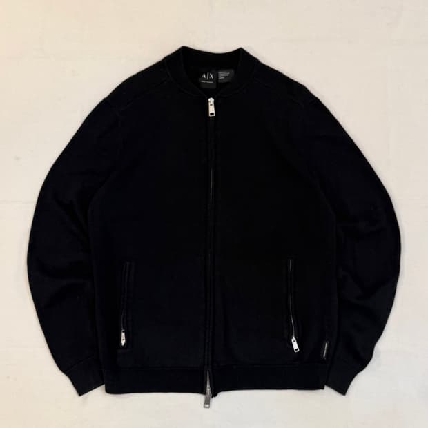 아르마니 익스체인지 투웨이 블루종 니트집업 블랙