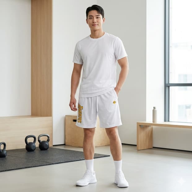 NBA LA 레이커스 로고 트레이닝 반바지
