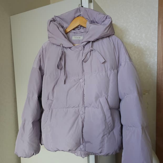 케네스레이디 오버핏 구스다운 후드패딩