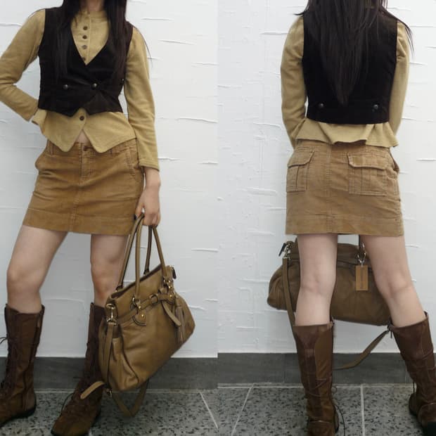 Brown suede vest