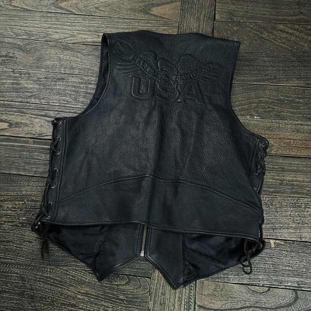 [아메리칸빈티지] 리얼 카우 레더 소가죽 바이커 베스트 M18778