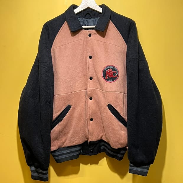 [M/95-100] 애틀랜타 블랙 크래커스 바시티 자켓 울 레터맨 자켓