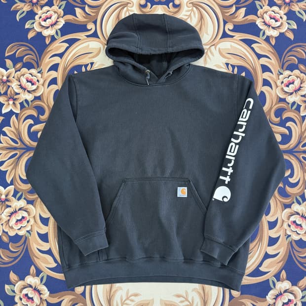 (XL) 칼하트 Carhartt 스펠아웃 후드티셔츠(블랙,빅사이즈)