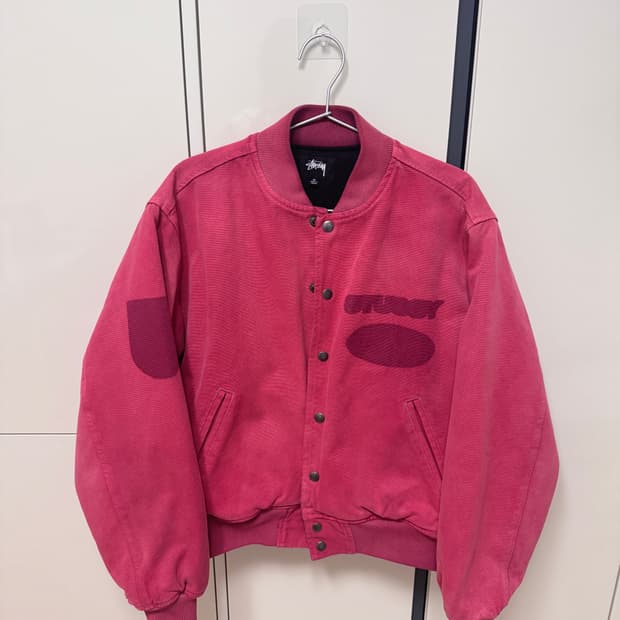 스투시 나이트 고스트 로고 바시티 자켓 M