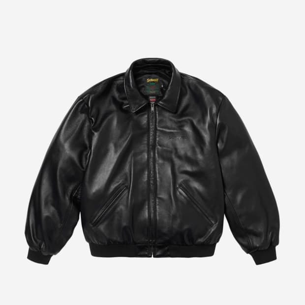 슈프림X쇼트 후드 레더 봄버 자켓 블랙 24SS(M)