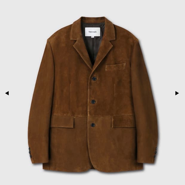 토니웩 스웨이드 테일러드 자켓 카멜 L