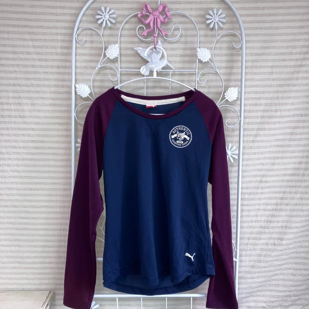jpn vintage 푸마 퍼플 네이비 롱슬리브 y2k 스트릿 갸루 펑키