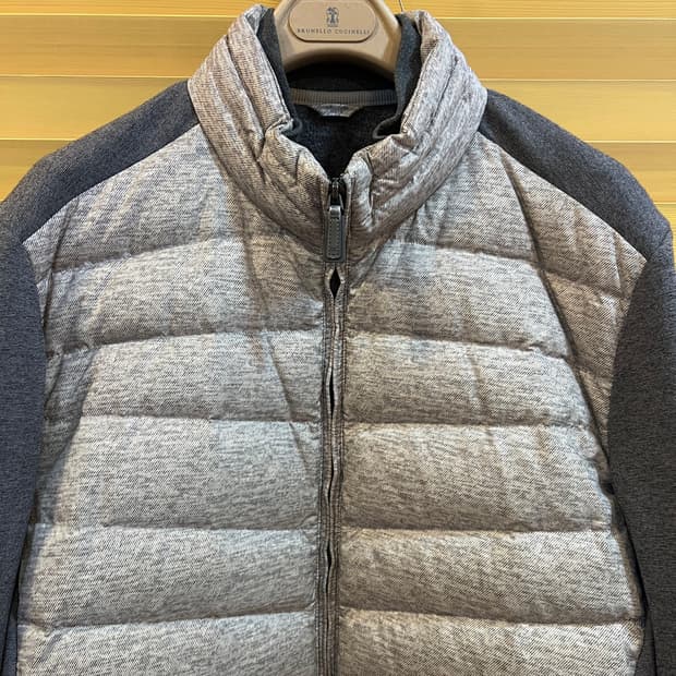 올젠 남성 그레이 구스다운점퍼 간절기점퍼