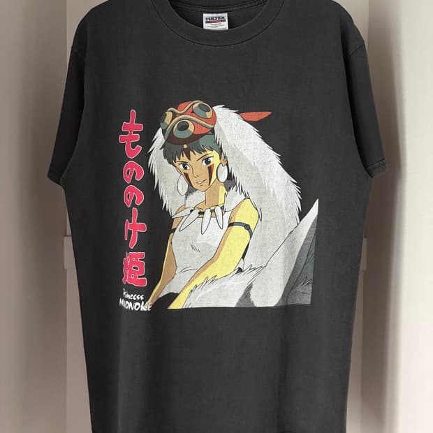 빈티지 90s 1997 Princess Mononoke 애니 티셔츠