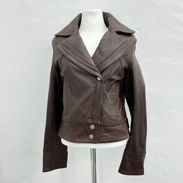 Opt jeans sheepskin leather asymmetric z