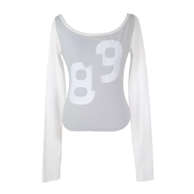 Back slit number T / WHITE