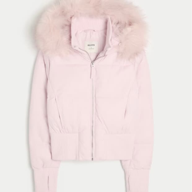 홀리스터 핑크 퍼 패딩S