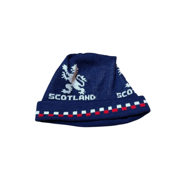 빈티지 스코틀랜드 라이언 패턴 니트 비니