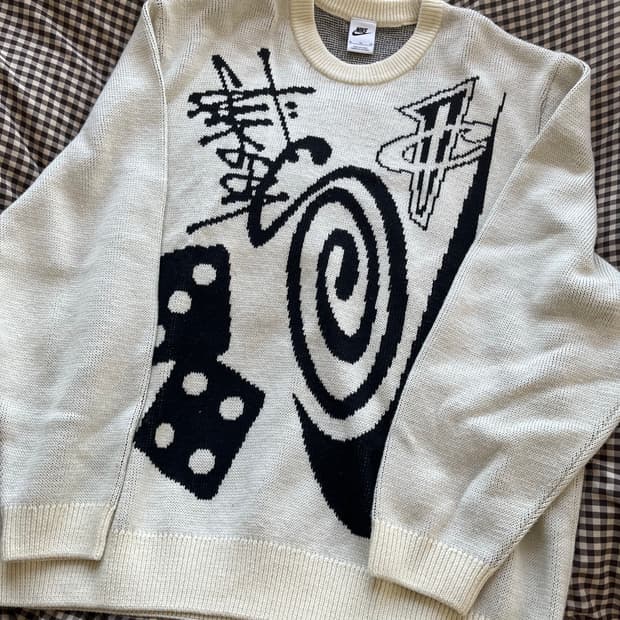 나이키 x 스투시 NRG 롱슬리브 니트 스웨터 파슬 / XL