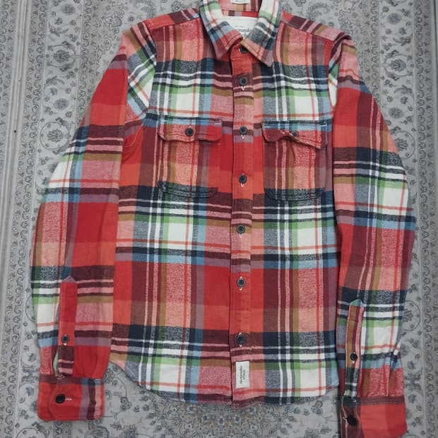 아베크롬비 멀티 체크 플란넬 셔츠 M