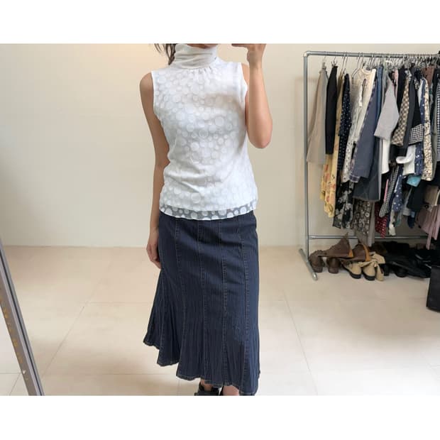 빈티지 도트 슬리브리스