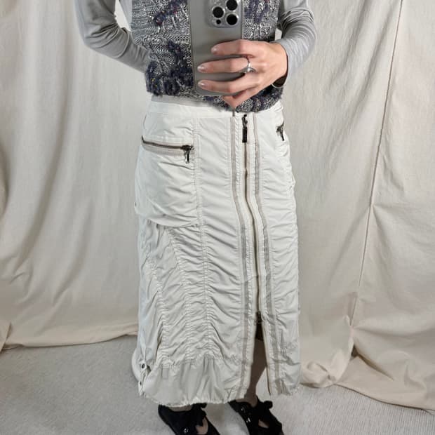 Hiroko Bis 링클 미디스커트