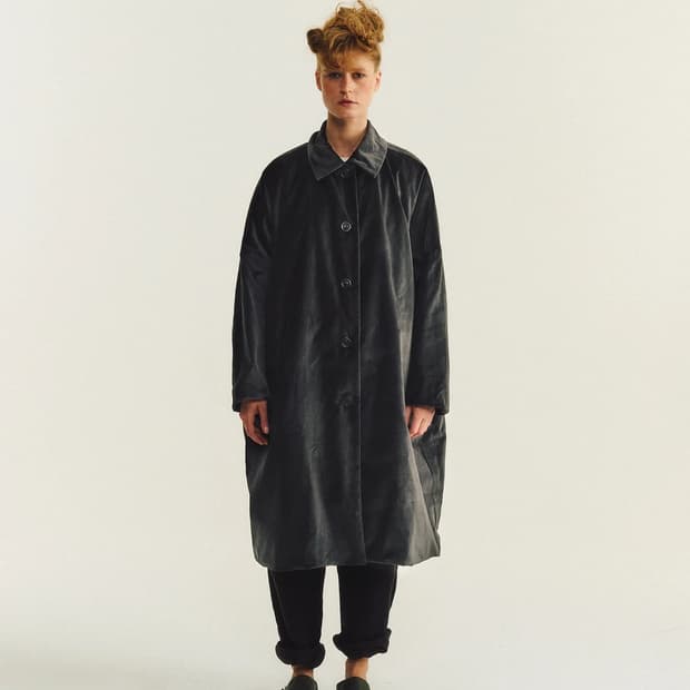 케이시 케이시 Big Blobby 벨벳 코트 M 블랙