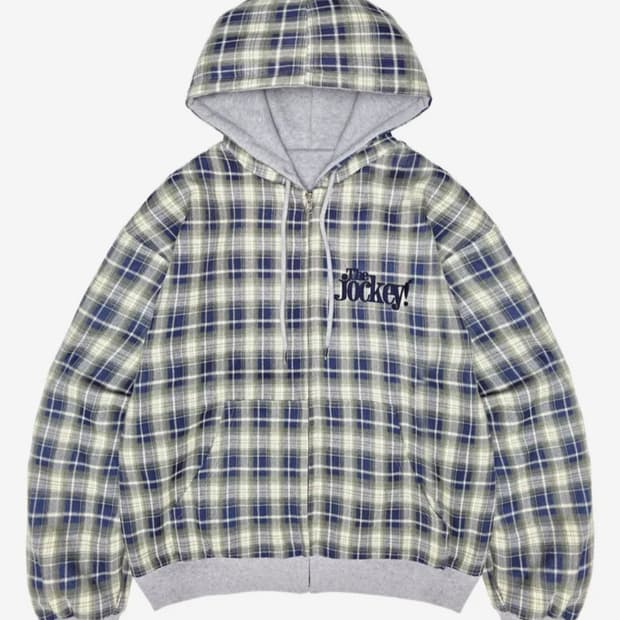 비디오자키 비키 리버시블 후드집업 자켓 멜란지 그레이