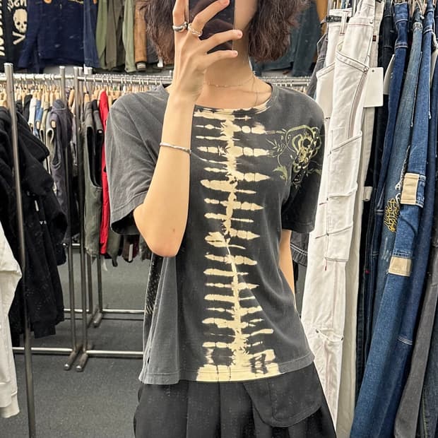 L)Japanese vintage 오리엔탈 프린팅 반팔