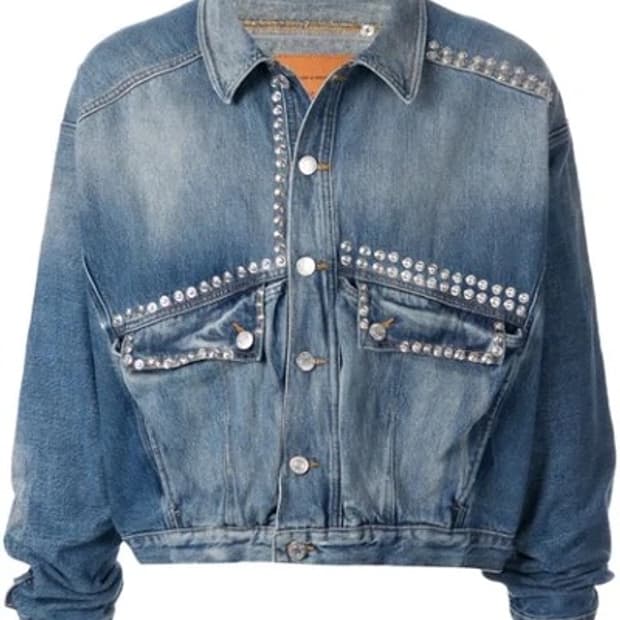 마틴로즈 스터드 크롭 데님 자켓