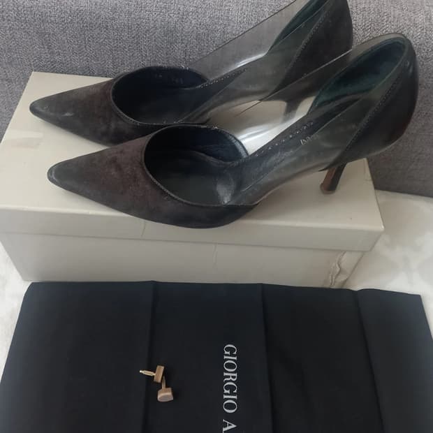 Giorgio Armani Suede  PVC Pumps 