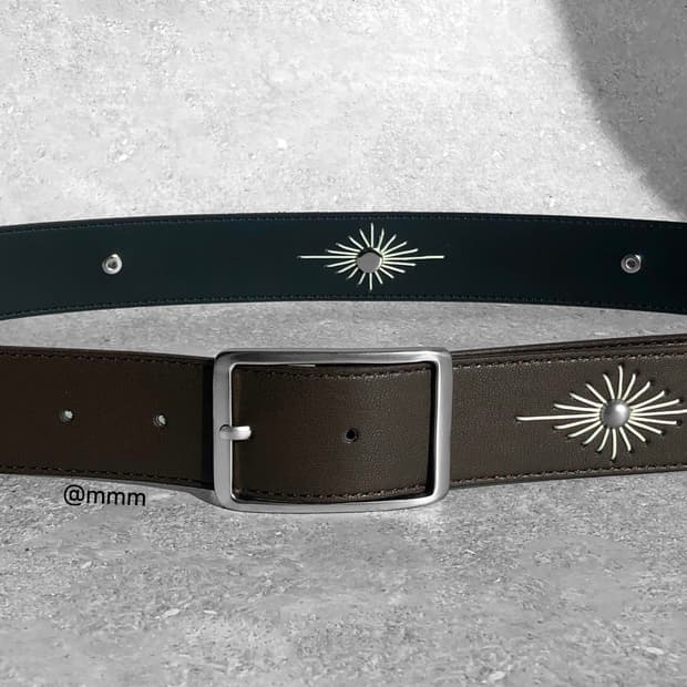 [Unisex] 에스닉 웨스턴 자수 벨트 브라운