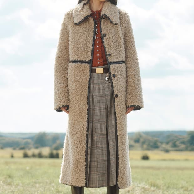 S(KR 55) 자라 리미티드 에디션 롱 페이크 시어링 코트