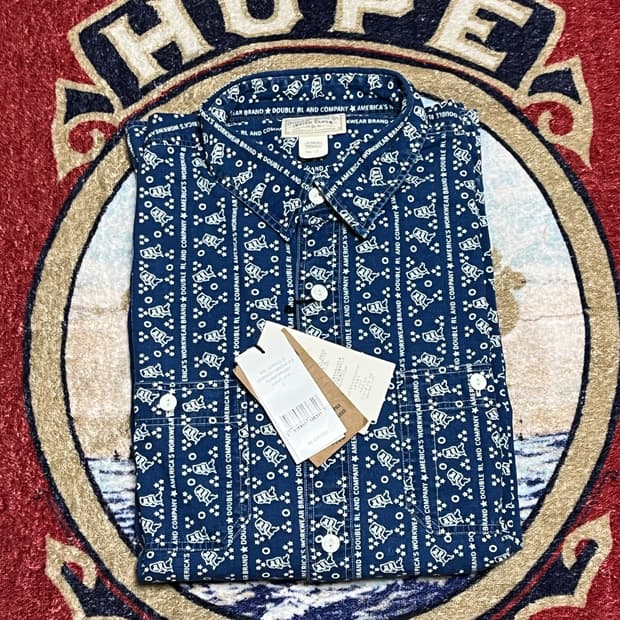 더블알엘 (RRL) 로고 프린트 워크셔츠